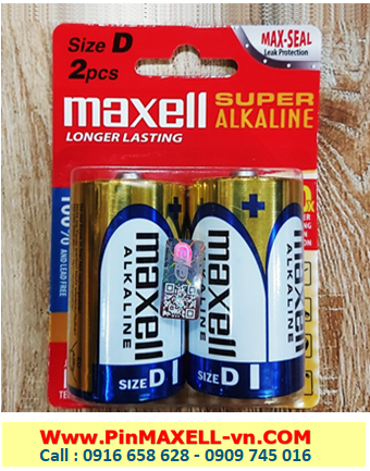 Maxell LR20(GD)2B, Pin đại D 1.5v Alkaline Maxell LR20(GD)2B chính hãng /Xuất xứ Liên doanh